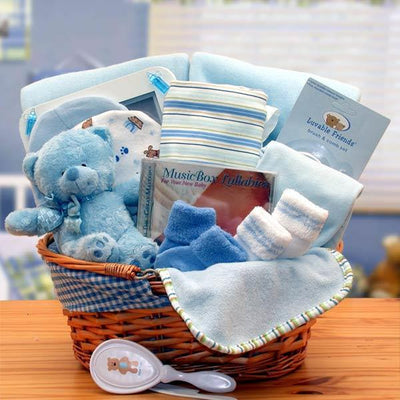 Cesta de regalo para bebé nuevo Basics de Simply The Baby - Azul