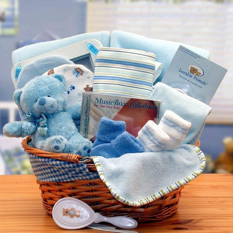 Simply The Baby Basics Geschenkkorb für neue Babys – Blau