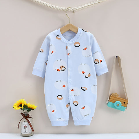Baby Romper Infant Cotton Long Sleeves Cute Printing Breathable Jumpsuit For 0-1 Years Old Boys Girls blue hedgehog 0-3M 59cm