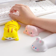 Cute Wrist Rest Support For Computer Mouse Keyboard Cartoon Shape Office Desktop Ergonomic Arm Rest Supplies gray cat