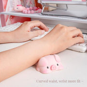 Cute Wrist Rest Support For Computer Mouse Keyboard Cartoon Shape Office Desktop Ergonomic Arm Rest Supplies gray cat