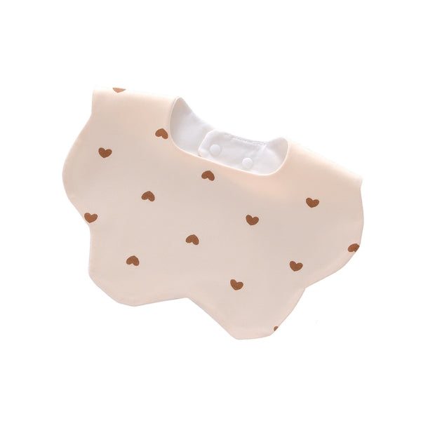 Newborn Saliva Towel Cute Cartoon Printing Petal Bibs Cotton Waterproof Adjustable Bib For Baby Aged 0-1 cherries