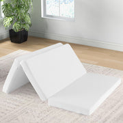 Portable Tri-fold Pack and Play Mattress Pad with Gel-Infused Memory Foam-White - Color: White