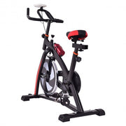 Household Adjustable Indoor Exercise Cycling Bike Trainer with Electronic Meter - Color: Black