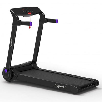 3HP Electric Folding Treadmill with Bluetooth Speaker-Purple - Color: Purple - Size: 3-3.75 HP