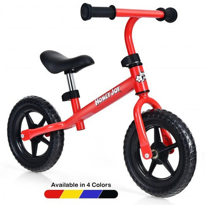 Bicicleta sin pedales para niños con manillar y asiento ajustables, color rojo - Color: rojo