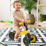 Baby-Laufrad mit 4 leisen EVA-Rädern und begrenzten Lenkrädern – Gelb