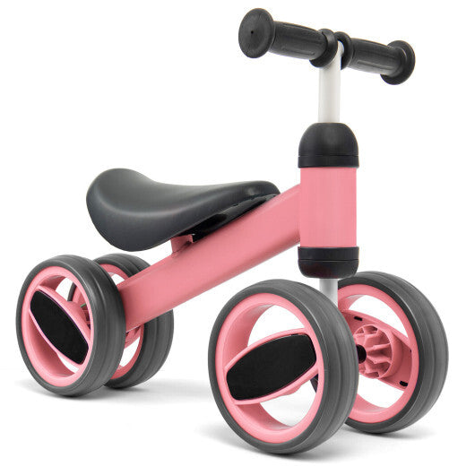 4 Wheels Baby Balance Bike Toy-Pink - Color: Pink