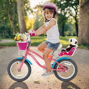 Kinderfahrrad mit Stützrädern und Korb für Jungen und Mädchen im Alter von 3–9 Jahren – 35,6 cm – Farbe: Rosa – Größe: M