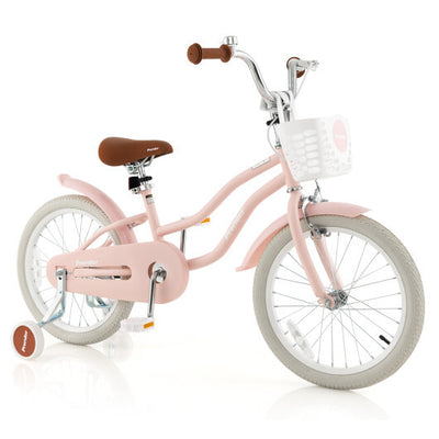 Bicicleta para Niños con Freno de Mano Delantero y Freno de Contrapedal Trasero-Rosa - Color: Rosa