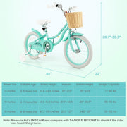 Bicicleta para niños de 16" con ruedas de entrenamiento y asiento con manillar ajustable - Verde - Color: Verde - Tamaño: 16 pulgadas