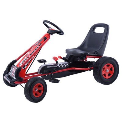 4 Räder Kinder fahren auf Pedal angetriebenes Fahrrad Go Kart Racer Auto Outdoor-Spielspielzeug-Rot - Farbe: Rot