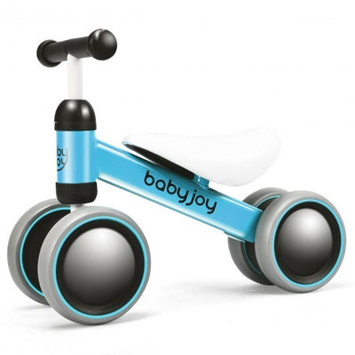 Bicicleta de equilibrio para bebé de 4 ruedas sin pedales-Azul - Color: Azul