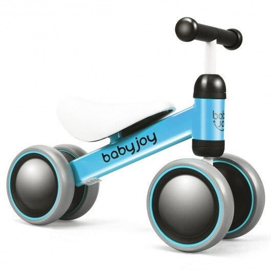 Bicicleta de equilibrio para bebé de 4 ruedas sin pedales-Azul - Color: Azul