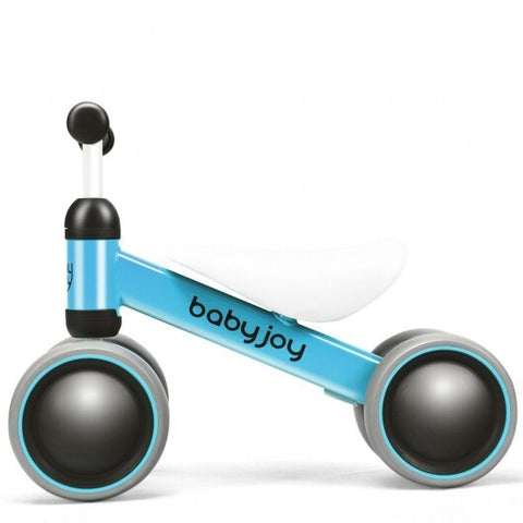 4 Wheels No-Pedal Baby Balance Bike-Blue - Color: Blue