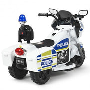 La policía infantil de 3 ruedas y 6 V monta en motocicleta con respaldo