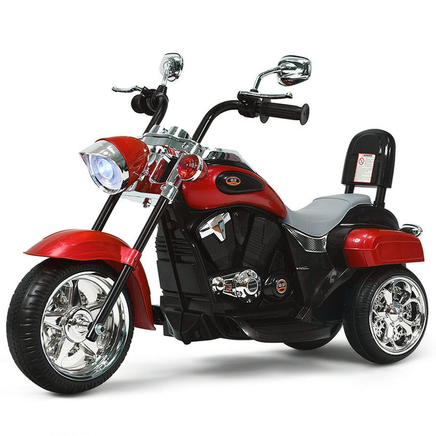 6V 3 Wheel Kids Motorcycle-Red - Color: Red