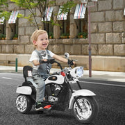 6V 3 Wheel Kids Motorcycle-White - Color: White