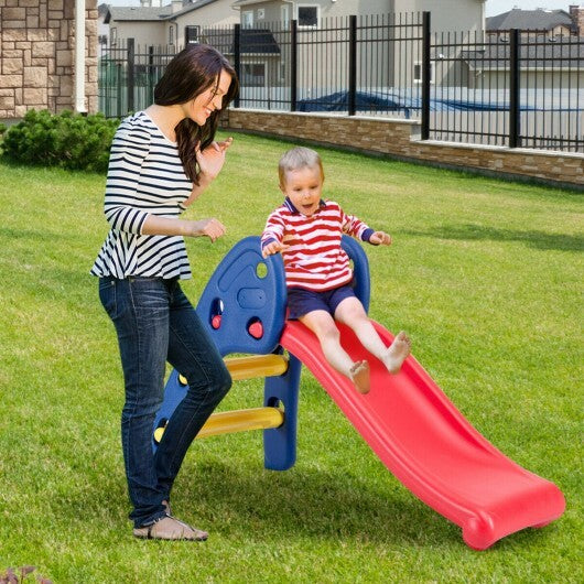 2-Stufen-Klapprutsche aus Kunststoff für Kinder – Farbe: Rot