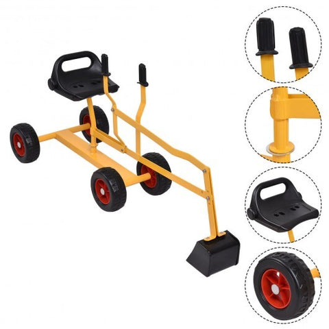 Robuster 4-Rad-Sandbagger zum Aufsitzen für Kinder – Farbe: Gelb