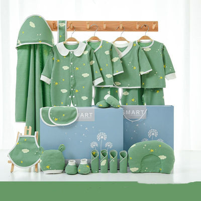 Color: 20piece set of green, Size: 59yards 0to March - Pure Cotton Spring And Autumn Newborn Baby Gift Box Full Moon Supplies Summer Suit